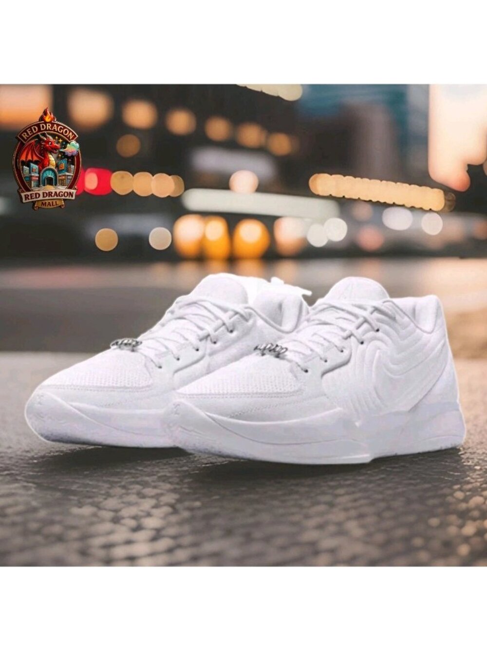Nike Ja 2 TB Triple White Low Top Mesh Basketball Shoes HQ8513-100 - Men's 10